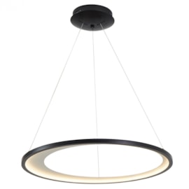 PENDENTE LED ZAHAL 3000K 39W BIVOLT Ø65X300CM METAL E ACRÍLICO PRETO | NORDECOR 2504