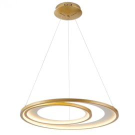 PENDENTE LED ZAHAL 3000K 54W BIVOLT Ø62X400CM METAL E ACRÍLICO DOURADO FOSCO | NORDECOR 2505 PENDENTE LED ZAHAL 3000K 54W BIVOLT Ø62X400CM METAL E ACRÍLICO DOURADO FOSCO | NORDECOR 2505