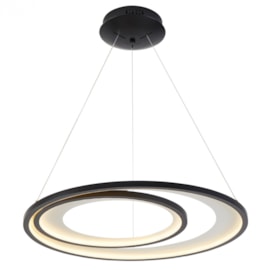 PENDENTE LED ZAHAL 3000K 54W BIVOLT Ø62X400CM METAL E ACRÍLICO PRETO | NORDECOR 2506