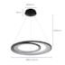 PENDENTE LED ZAHAL 3000K 54W BIVOLT Ø62X400CM METAL E ACRÍLICO PRETO | NORDECOR 2506