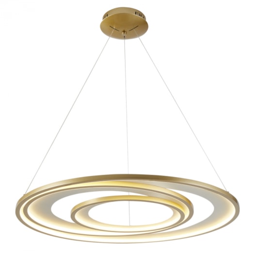 PENDENTE LED ZAHAL 3000K 98W BIVOLT Ø82X300CM METAL E ACRÍLICO DOURADO FOSCO | NORDECOR 2507 PENDENTE LED ZAHAL 3000K 98W BIVOLT Ø82X300CM METAL E ACRÍLICO DOURADO FOSCO | NORDECOR 2507