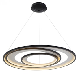 PENDENTE LED ZAHAL 3000K 98W BIVOLT Ø82X300CM METAL E ACRÍLICO PRETO | NORDECOR 2508