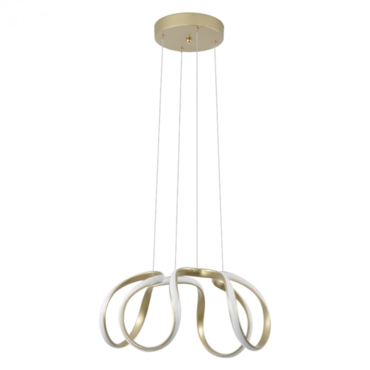 PENDENTE LED ZALA 3000K 39W BIVOLT Ø40X23CM ALUMÍNIO DOURADO FOSCO | NORDECOR 2232