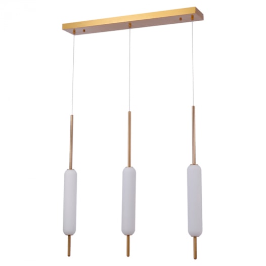 PENDENTE LED ZEFI TRI 3000K 36W BIVOLT 65X54X12CM METAL E VIDRO DOURADO | NORDECOR 2303 PENDENTE LED ZEFI TRI 3000K 36W BIVOLT 65X54X12CM METAL E VIDRO DOURADO | NORDECOR 2303