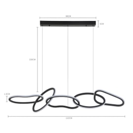 PENDENTE LED ZENA ORI 3000K 67W BIVOLT PRETO | NORDECOR 2596