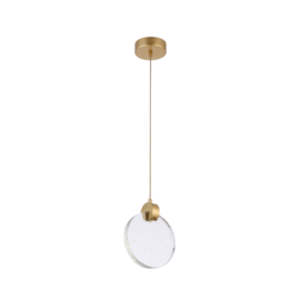 PENDENTE LED ZOE 3000K 3W BIVOLT Ø16X20CM VIDRO E ALUMÍNIO OURO FOSCO | NORDECOR 2412