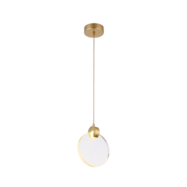 PENDENTE LED ZOE 3000K 3W BIVOLT Ø16X20CM VIDRO E ALUMÍNIO OURO FOSCO | NORDECOR 2412