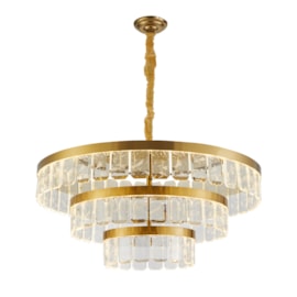 PENDENTE LED ZYLO 3 MOD 105W 3000K DOURADO BRILHO | NORDECOR 2774