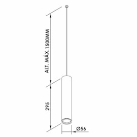 PENDENTE LISSE I MODULO PAR16 LED 56X295MM 3M CABO | NEWLINE MO03014Y