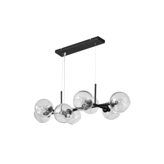 PENDENTE LITE JABUTICABA 150X95CM METAL E VIDRO PRETO | NORDECOR 2270 PENDENTE LITE JABUTICABA 150X95CM METAL E VIDRO PRETO | NORDECOR 2270