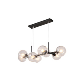 PENDENTE LITE JABUTICABA 150X95CM METAL E VIDRO PRETO | NORDECOR 2270