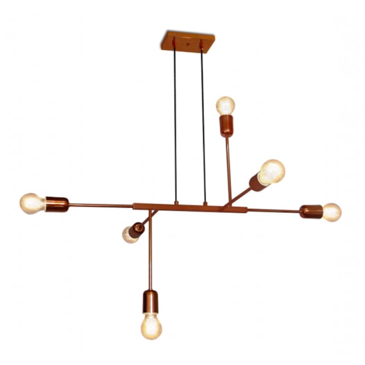 PENDENTE LONG 60X95X50CM ALUMÍNIO E VIDRO | SPOTLINE 743/6 PENDENTE LONG 60X95X50CM ALUMÍNIO E VIDRO | SPOTLINE 743/6