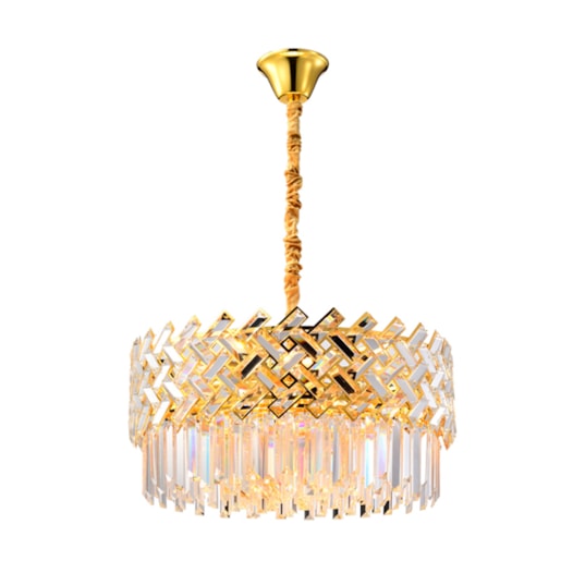 PENDENTE LOR REDONDO Ø60X26CM CRISTAL E METAL TRANSPARENTE E DOURADO | SKYLIGHT SKY-4005 PENDENTE LOR REDONDO Ø60X26CM CRISTAL E METAL TRANSPARENTE E DOURADO | SKYLIGHT SKY-4005