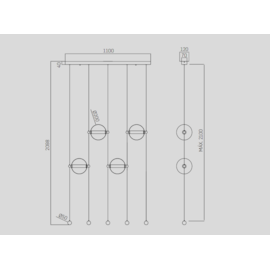 PENDENTE LUNE LED 3000K 40W BIVOLT DOURADO | STUDIOLUCE BLACK PD1520