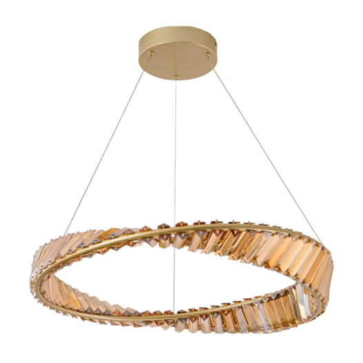 PENDENTE MANDALA ARO SIMPLES DOURADO (CRISTAIS AMBAR) 600X80 LED 60W 3000K 3900LM BIVOLT | USINA IMPORTS UI20175/60DRAB PENDENTE MANDALA ARO SIMPLES DOURADO (CRISTAIS AMBAR) 600X80 LED 60W 3000K 3900LM BIVOLT | USINA IMPORTS UI20175/60DRAB