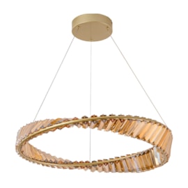 PENDENTE MANDALA ARO SIMPLES DOURADO (CRISTAIS AMBAR) 600X80 LED 60W 3000K 3900LM BIVOLT | USINA IMPORTS UI20175/60DRAB PENDENTE MANDALA ARO SIMPLES DOURADO (CRISTAIS AMBAR) 600X80 LED 60W 3000K 3900LM BIVOLT | USINA IMPORTS UI20175/60DRAB