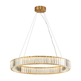 PENDENTE MANDALA CIRCULAR DOURADO POLIDO (CRISTAIS CLEAR) 600 LED 30W 3000K 1800LM BIVOLT | USINA IMPORTS UI20179/60DRCR PENDENTE MANDALA CIRCULAR DOURADO POLIDO (CRISTAIS CLEAR) 600 LED 30W 3000K 1800LM BIVOLT | USINA IMPORTS UI20179/60DRCR