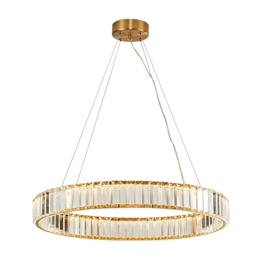 PENDENTE MANDALA CIRCULAR DOURADO POLIDO (CRISTAIS CLEAR) 600 LED 30W 3000K 1800LM BIVOLT | USINA IMPORTS UI20179/60DRCR PENDENTE MANDALA CIRCULAR DOURADO POLIDO (CRISTAIS CLEAR) 600 LED 30W 3000K 1800LM BIVOLT | USINA IMPORTS UI20179/60DRCR