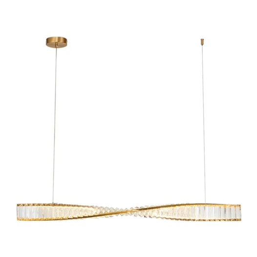 PENDENTE MANDALA LINEAR DOURADO POLIDO (CRISTAIS CLEAR) 1000X76 LED 15W 3000K 900LM BIVOLT | USINA IMPORTS UI20178/100DR PENDENTE MANDALA LINEAR DOURADO POLIDO (CRISTAIS CLEAR) 1000X76 LED 15W 3000K 900LM BIVOLT | USINA IMPORTS UI20178/100DR