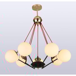 PENDENTE MAX. 40W E27×7, 7 GLOBOS, METAL+VIDRO PRETO | SINDORA DCD01318-7 PENDENTE MAX. 40W E27×7, 7 GLOBOS, METAL+VIDRO PRETO | SINDORA DCD01318-7