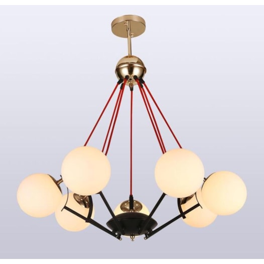 PENDENTE MAX. 40W E27×7, 7 GLOBOS, METAL+VIDRO PRETO | SINDORA DCD01318-7 PENDENTE MAX. 40W E27×7, 7 GLOBOS, METAL+VIDRO PRETO | SINDORA DCD01318-7