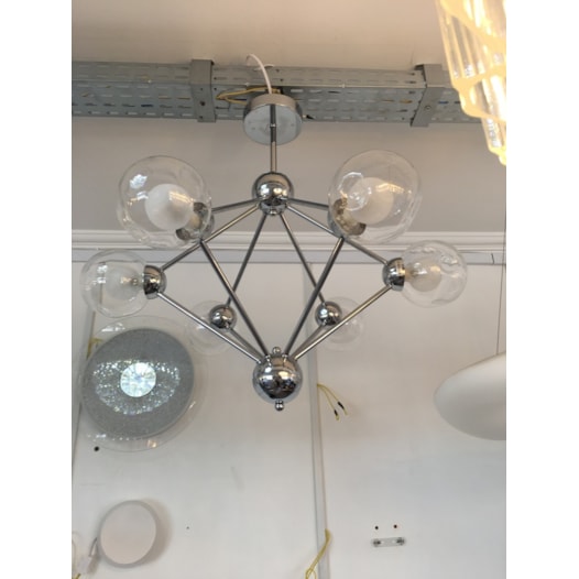 PENDENTE MAX. 40W G9×6, 6 GLOBOS, METAL+VIDRO CROMADO | SINDORA DCD01320-6 PENDENTE MAX. 40W G9×6, 6 GLOBOS, METAL+VIDRO CROMADO | SINDORA DCD01320-6