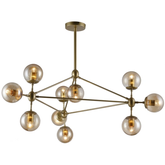 PENDENTE MAZE Ø110X86CM METAL E VIDRO PRETO E CHAMPANHE | SKYLIGHT SKY-3031 PENDENTE MAZE Ø110X86CM METAL E VIDRO PRETO E CHAMPANHE | SKYLIGHT SKY-3031