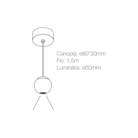 PENDENTE MINI BALL BRANCO 4,5W 3000K | ROMALUX P0029 PENDENTE MINI BALL BRANCO 4,5W 3000K | ROMALUX P0029