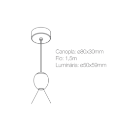 PENDENTE MINI GLOBE PRETO 4,5W 3000K | ROMALUX P0032 PENDENTE MINI GLOBE PRETO 4,5W 3000K | ROMALUX P0032