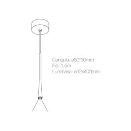 PENDENTE MINI TUBE S PRETO 7W 3000K | ROMALUX P0042 PENDENTE MINI TUBE S PRETO 7W 3000K | ROMALUX P0042