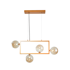 PENDENTE MODULAR JABUTICABA 150X86CM VIDRO E METAL DOURADO | NORDECOR 2381 PENDENTE MODULAR JABUTICABA 150X86CM VIDRO E METAL DOURADO | NORDECOR 2381