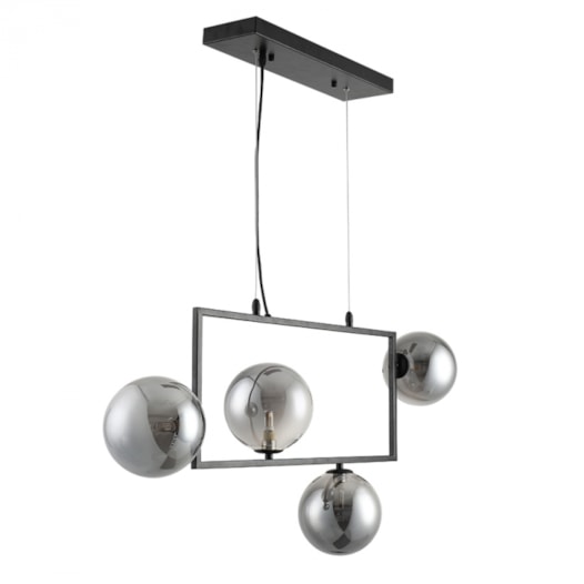 PENDENTE MODULAR JABUTICABA 150X86CM VIDRO E METAL PRETO | NORDECOR 2380 PENDENTE MODULAR JABUTICABA 150X86CM VIDRO E METAL PRETO | NORDECOR 2380