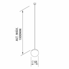 PENDENTE MODULO ESFERA FIT15 LED 2W 127V 3000K 55X55MM 3M CABO | NEWLINE MO15011LED1Y