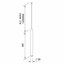 PENDENTE MODULO FIT15 LED 5W 127/220 3000K 28X28X400MM 3M CABO | NEWLINE MO15009LED3Y