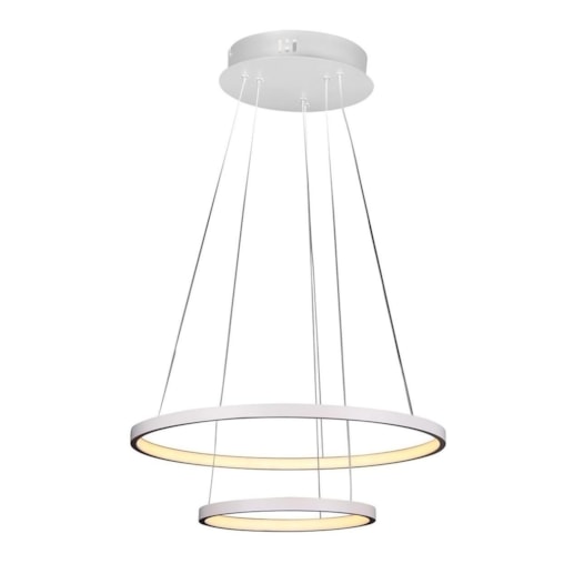 PENDENTE MONTREAL LED 40W 3000K Ø50+Ø30X2CM ALUMÍNIO BRANCO | STUDIOLUCE WHITE QPD1301-BR PENDENTE MONTREAL LED 40W 3000K Ø50+Ø30X2CM ALUMÍNIO BRANCO | STUDIOLUCE WHITE QPD1301-BR