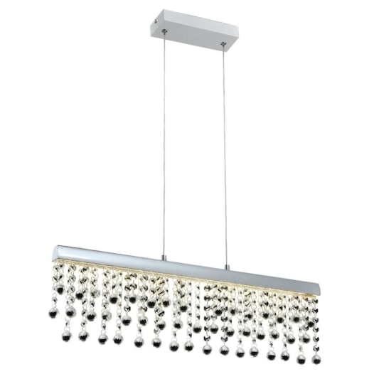 PENDENTE MUNIQUE 61,5X10X17CM LED 12W 4000K ALUMÍNIO CROMADO E CRISTAL | STUDIOLUCE WHITE QPD1277-CR