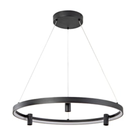 PENDENTE NAVÍ CIRCULAR PRETO 600X60 LED 37W+9W 3000K 2990LM BIVOLT | USINA IMPORTS UI20145/37PTPT