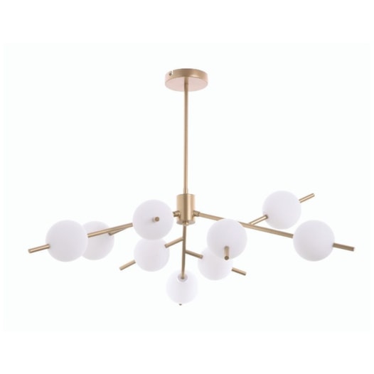 PENDENTE NEOLUS C/ GLOBO 9XG9 Ø92CM METAL E VIDRO DOURADO E FOSCO | STUDIOLUCE WHITE PD1461