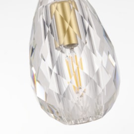 PENDENTE NITT Ø10X14CM CRISTAL E METAL OURO FOSCO | NORDECOR 2587 PENDENTE NITT Ø10X14CM CRISTAL E METAL OURO FOSCO | NORDECOR 2587