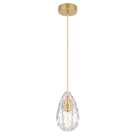 PENDENTE NITT Ø10X14CM CRISTAL E METAL OURO FOSCO | NORDECOR 2587