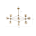 PENDENTE NÓRDICO JABUTICABA 46X100CM METAL E VIDRO DOURADO | NORDECOR 2070