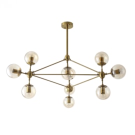 PENDENTE NÓRDICO JABUTICABA 46X100CM METAL E VIDRO DOURADO | NORDECOR 2070