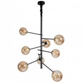 PENDENTE NÓRDICO JABUTICABA Ø58X95CM METAL E VIDRO PRETO | NORDECOR 2074