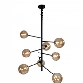 PENDENTE NÓRDICO JABUTICABA Ø58X95CM METAL E VIDRO PRETO | NORDECOR 2074