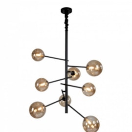 PENDENTE NÓRDICO JABUTICABA Ø58X95CM METAL E VIDRO PRETO | NORDECOR 2074 PENDENTE NÓRDICO JABUTICABA Ø58X95CM METAL E VIDRO PRETO | NORDECOR 2074