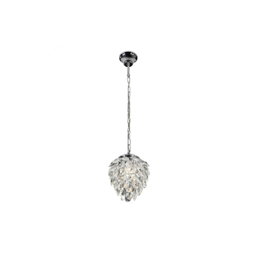 PENDENTE NUT Ø23X28CM METAL E CRISTAL CROMADO E TRANSPARENTE | BELLA ILUMINAÇÃO HU2173 PENDENTE NUT Ø23X28CM METAL E CRISTAL CROMADO E TRANSPARENTE | BELLA ILUMINAÇÃO HU2173