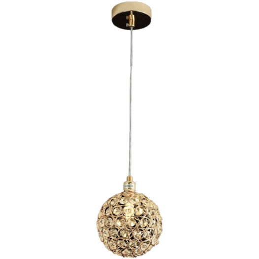 PENDENTE Ø12CM CRISTAL E METAL DOURADO | SINDORA DCD00766