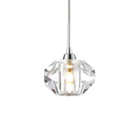 PENDENTE Ø14CM CRISTAL E AÇO TRANSLÚCIDO | +LUZ PE-012/1.12CL PENDENTE Ø14CM CRISTAL E AÇO TRANSLÚCIDO | +LUZ PE-012/1.12CL