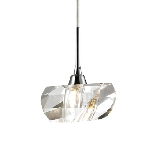PENDENTE Ø14CM CRISTAL E AÇO TRANSPARENTE E CROMADO | +LUZ PE-013/1.9CL PENDENTE Ø14CM CRISTAL E AÇO TRANSPARENTE E CROMADO | +LUZ PE-013/1.9CL