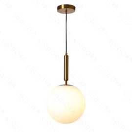 PENDENTE Ø20CM METAL E VIDRO BRONZE E BRANCO | SINDORA ILUMINAÇÃO DCD04025